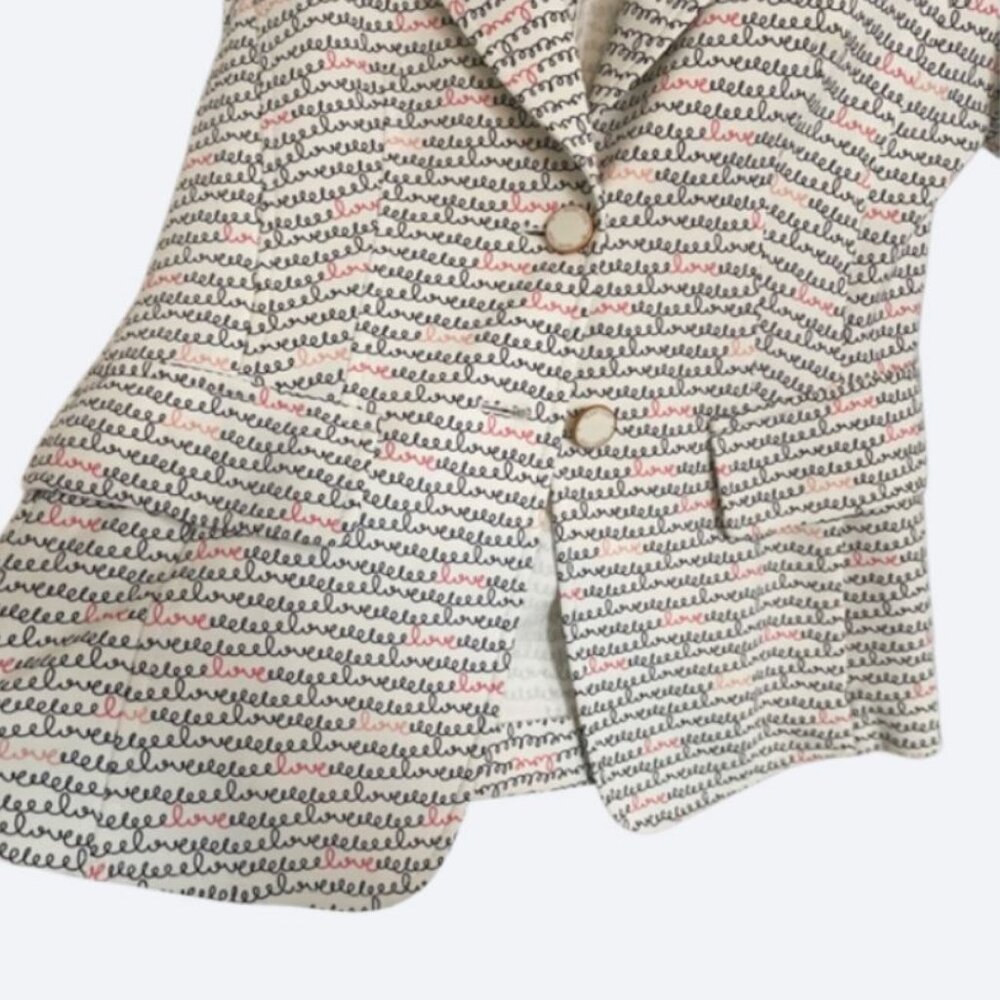 Marc Cain set of suit blazer and pants with graphic love print size L - Picture 10 of 15